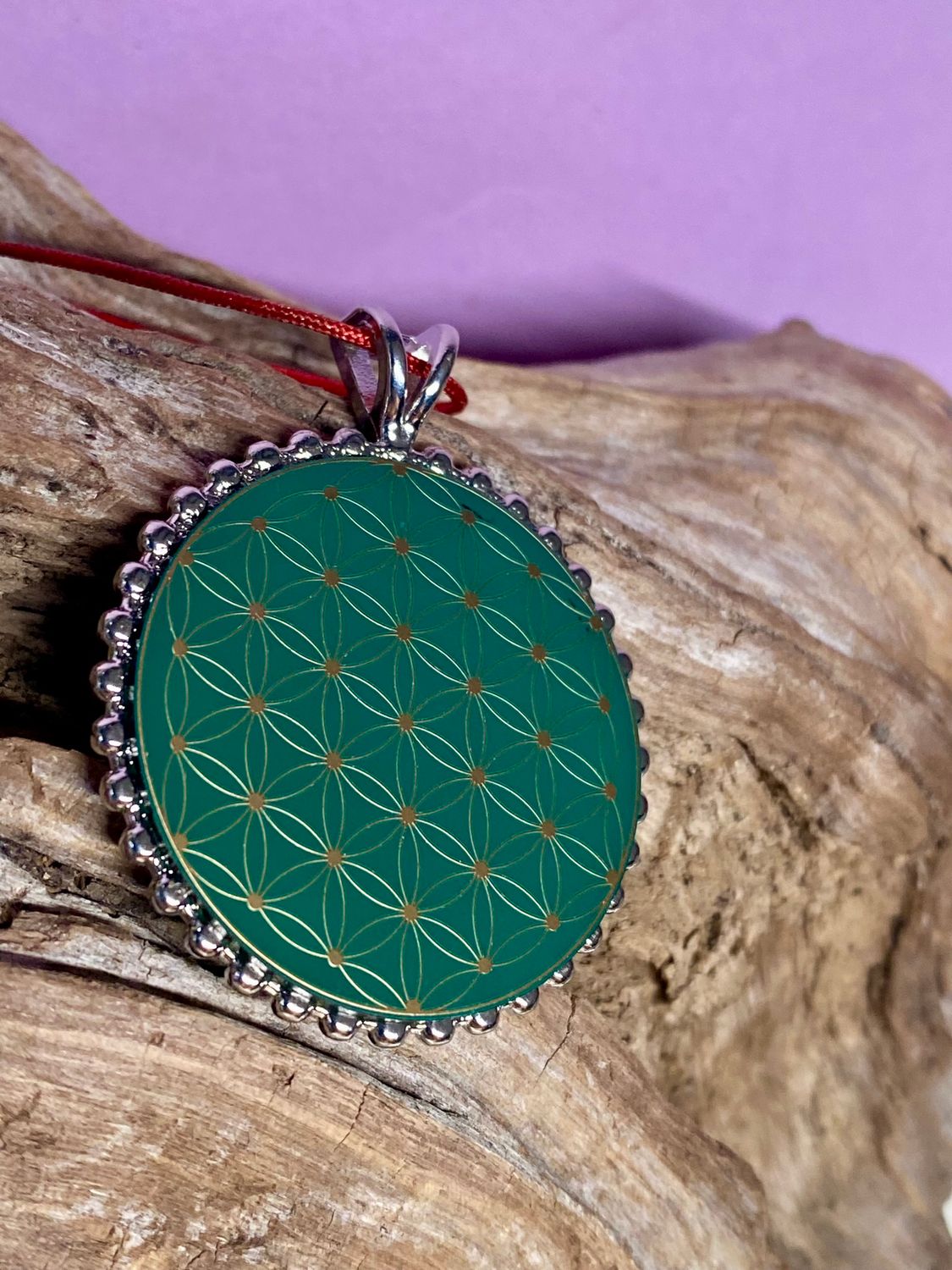 Amulett – Metatron – Blume des Lebens als – Metatron + Blume des Lebens – 32 mm / goldlegiert / Fassung – Produktansicht 1