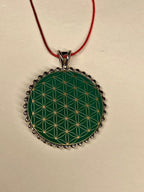 Amulett – Metatron – Blume des Lebens als – Metatron + Blume des Lebens – 32 mm / goldlegiert / Fassung – Produktansicht 1