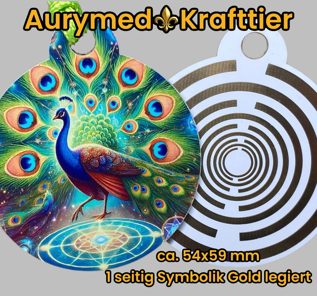 Krafttier Anhänger Pfau – Produktansicht 1