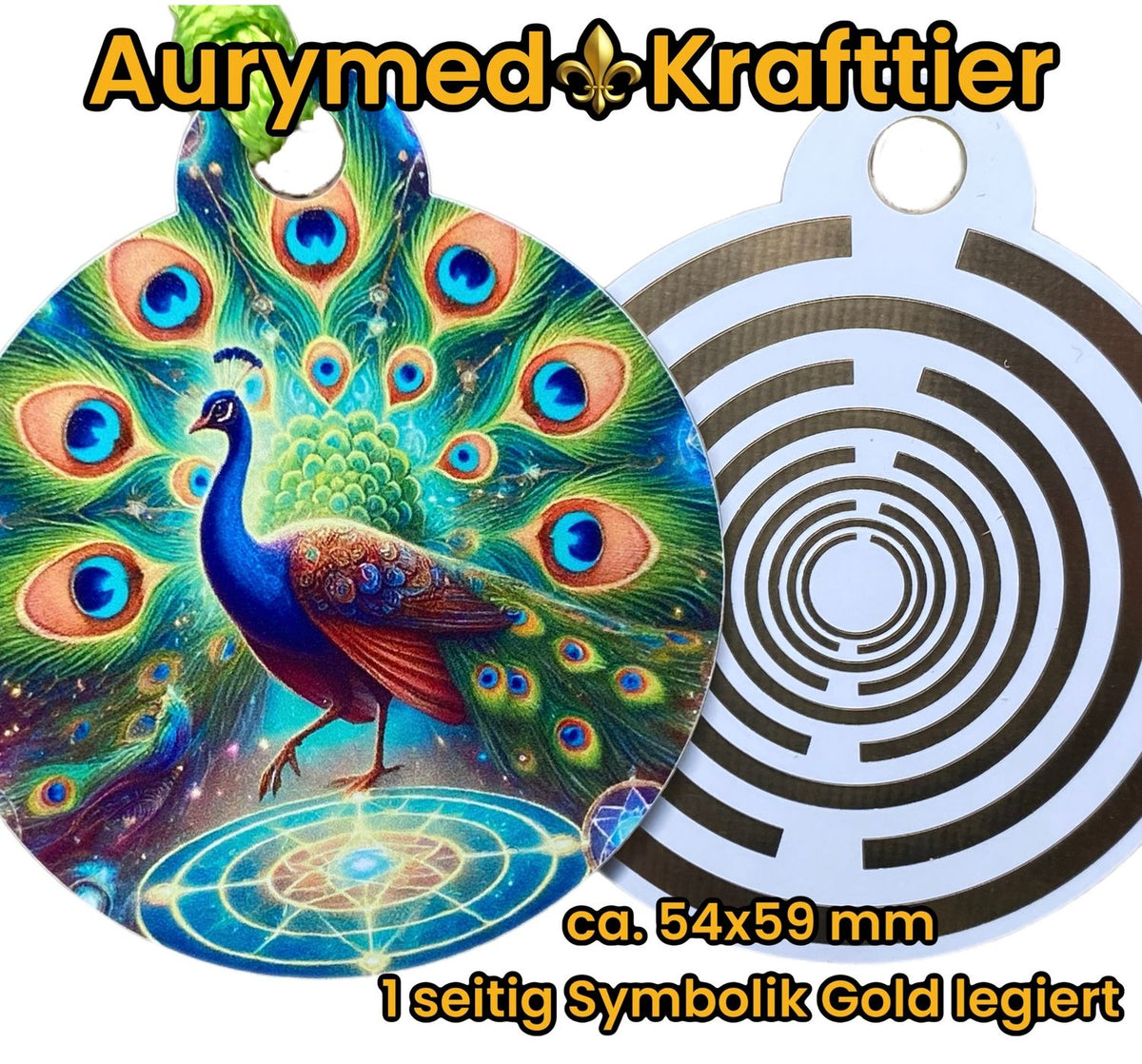Krafttier Anhänger Pfau – Produktansicht 1