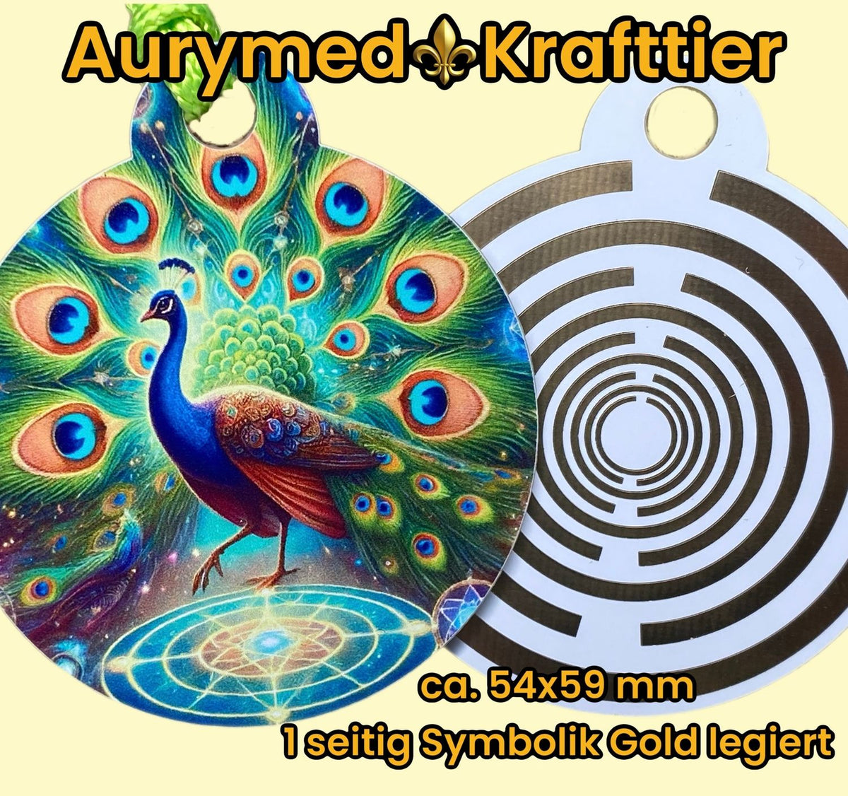 Krafttier Anhänger Pfau – Produktansicht 1