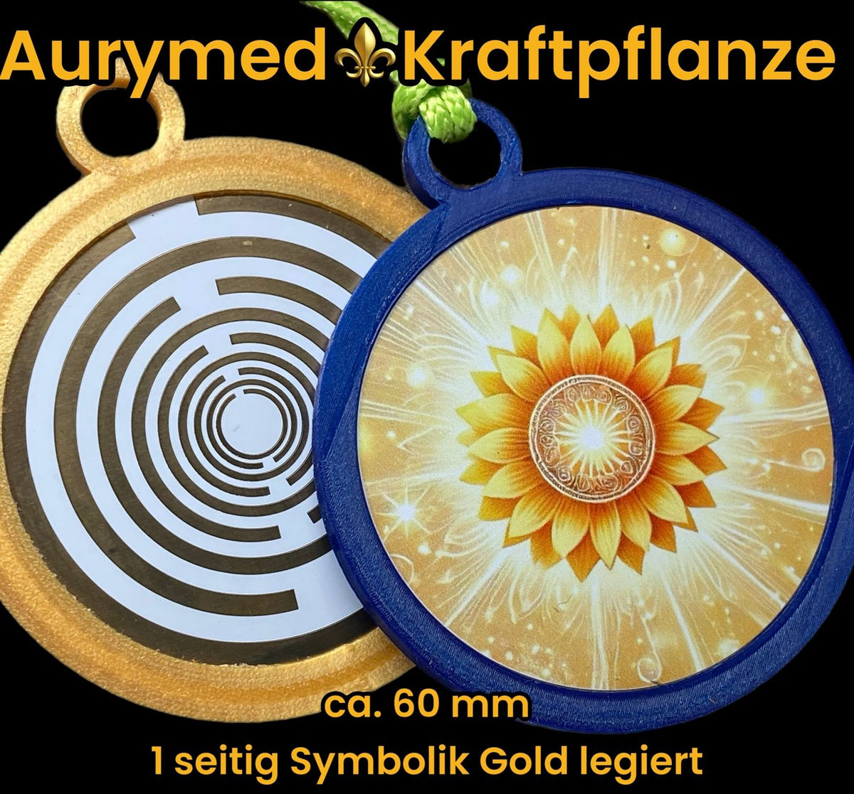 Anhänger Sonnenblume mit PLA Ring (Farbe wählbar) – Produktansicht 1