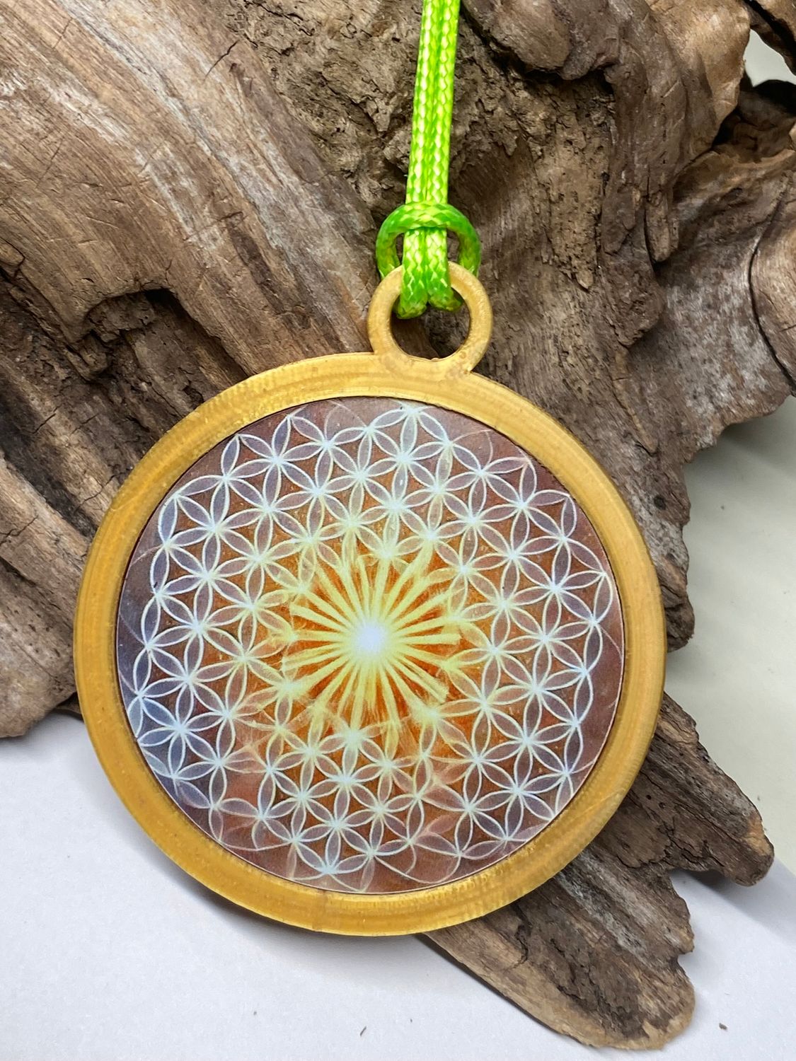 Anhänger Blume des Lebens mit PLA Ring (Farbe wählbar) – Produktansicht 5