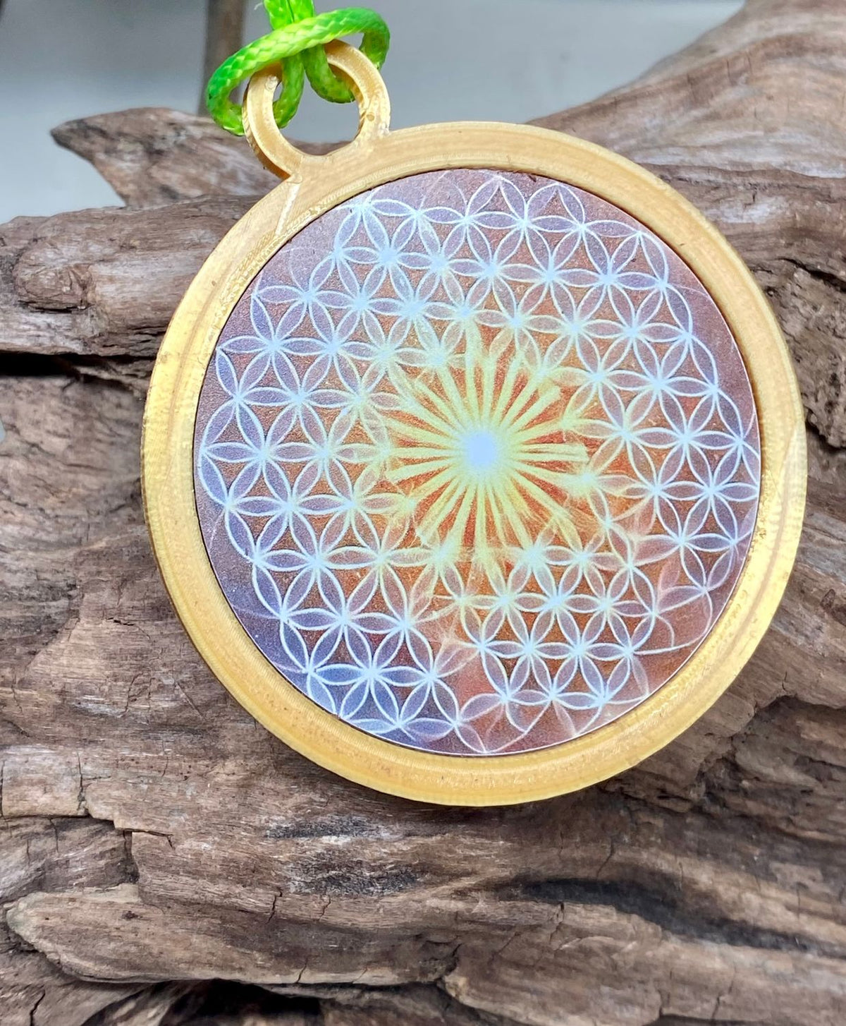 Anhänger Blume des Lebens mit PLA Ring (Farbe wählbar) – Produktansicht 6