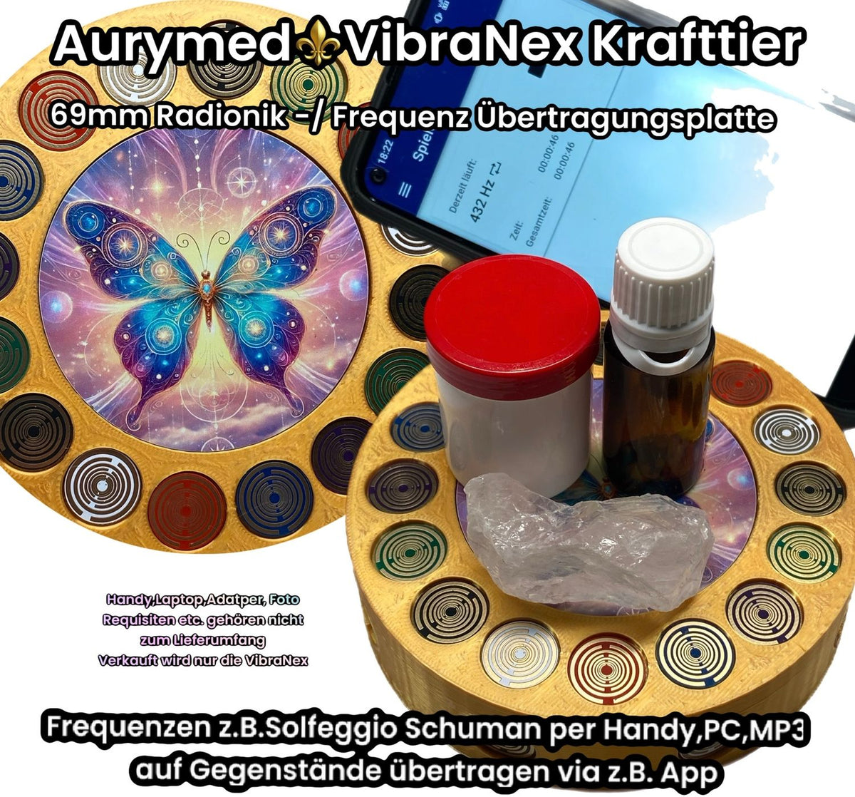 VibraNex Krafttier Schmetterling – Farbe & Füllung wählbar – Produktansicht 1