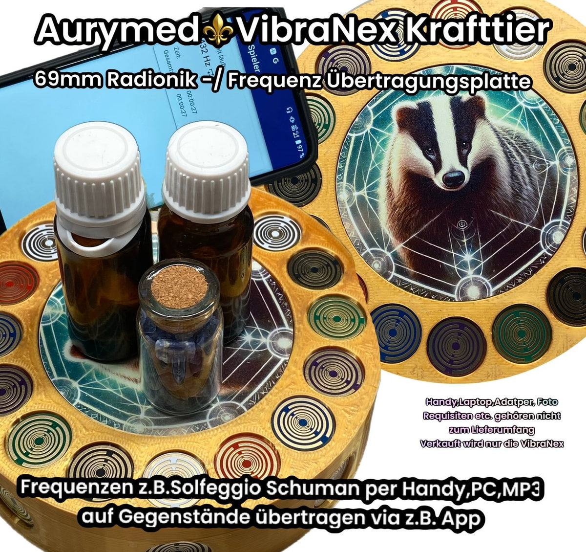 VibraNex Krafttier Dachs – Farbe & Füllung wählbar – Produktansicht 1