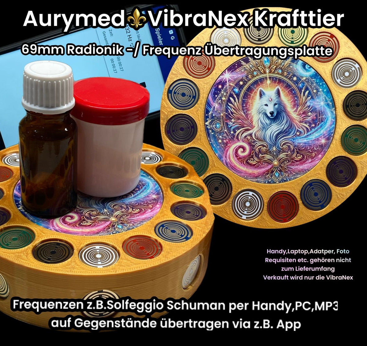VibraNex Krafttier weißer Wolf – Farbe & Füllung wählbar – Produktansicht 12