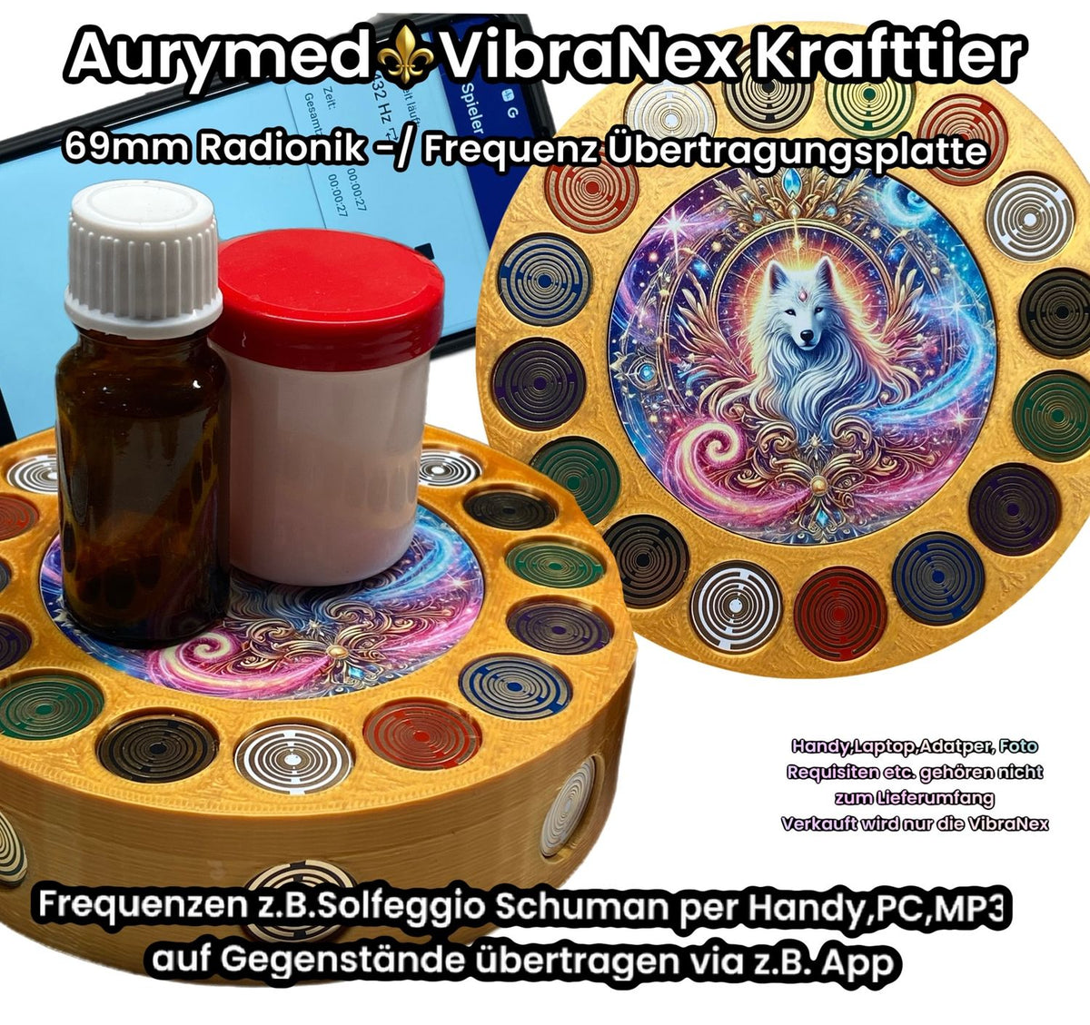 VibraNex Krafttier weißer Wolf – Farbe & Füllung wählbar – Produktansicht 1