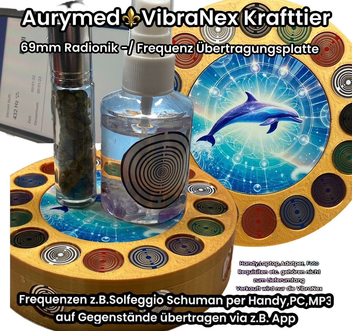 VibraNex Krafttier Delfin – Farbe & Füllung wählbar – Produktansicht 1