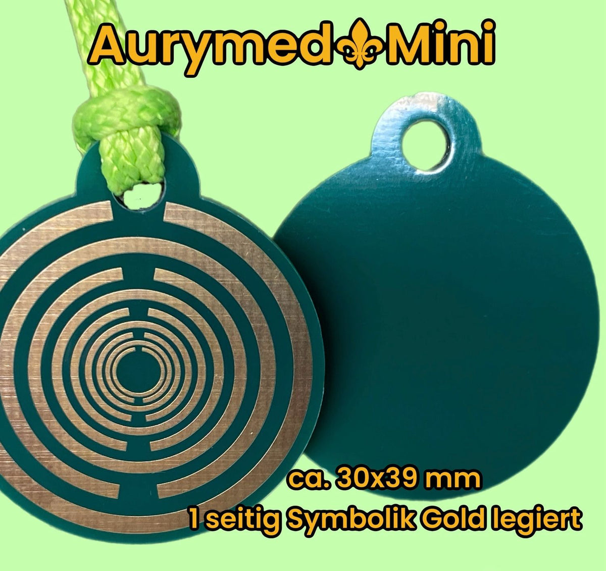 Anhänger Mini Serie rund – einseitig Lakhovsky MWOn Symbol Design – Produktansicht 1