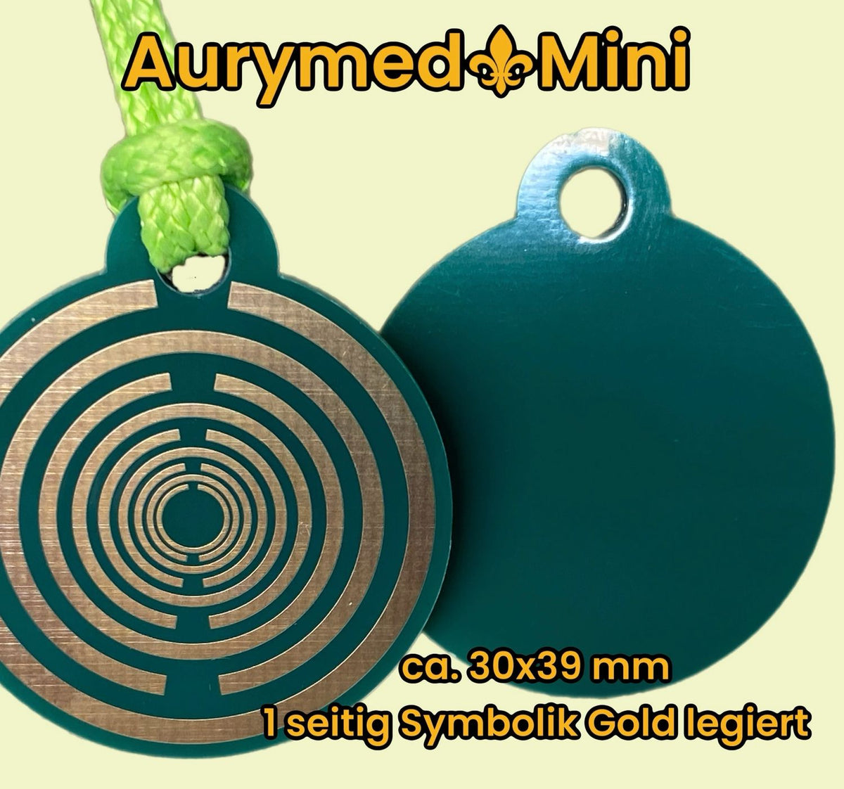 Anhänger Mini Serie rund – einseitig Lakhovsky MWOn Symbol Design – Produktansicht 1