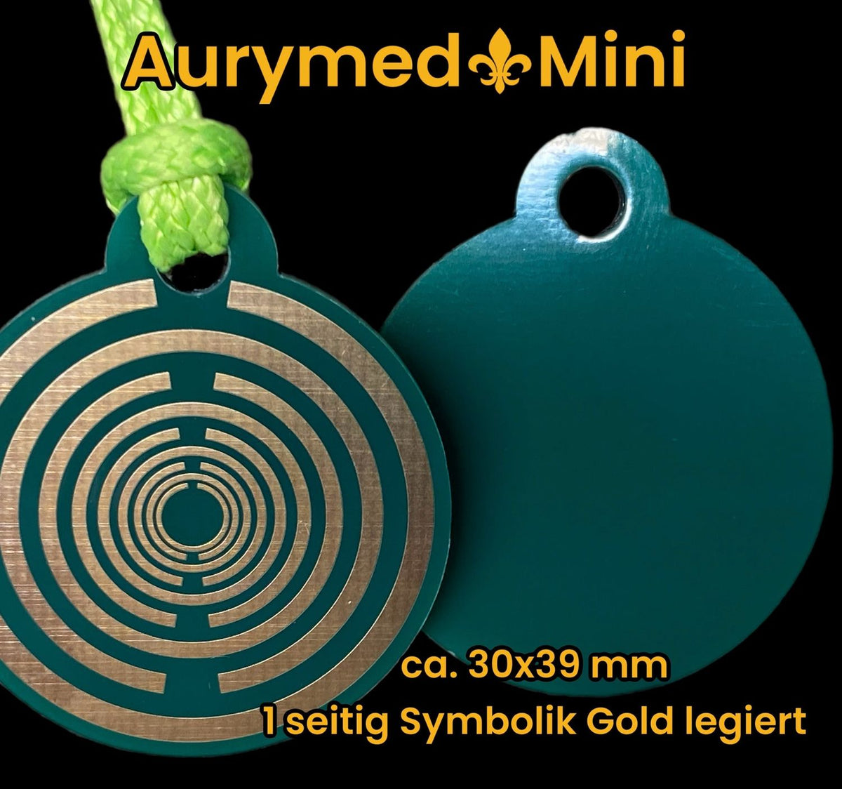 Anhänger Mini Serie rund – einseitig Lakhovsky MWOn Symbol Design – Produktansicht 1