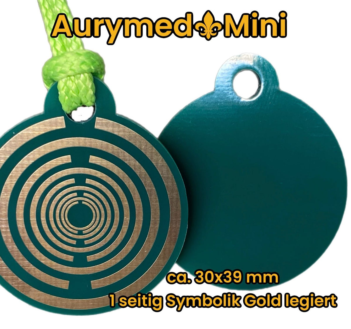 Anhänger Mini Serie rund – einseitig Lakhovsky MWOn Symbol Design – Produktansicht 1