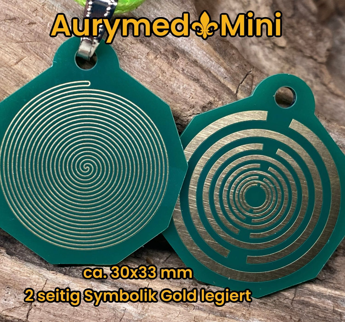 Anhänger Mini Serie eckig – Lakhovsky MWOn Symbol Design – Bifilar / Fermat – Produktansicht 1