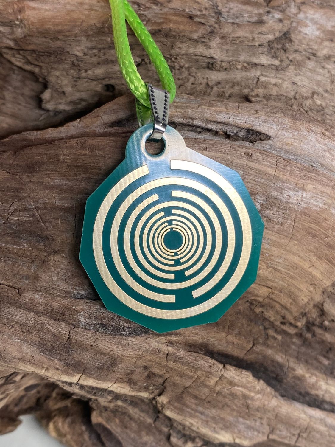 Anhänger Mini Serie eckig – Lakhovsky MWOn Symbol Design – Bifilar / Fermat – Produktansicht 1