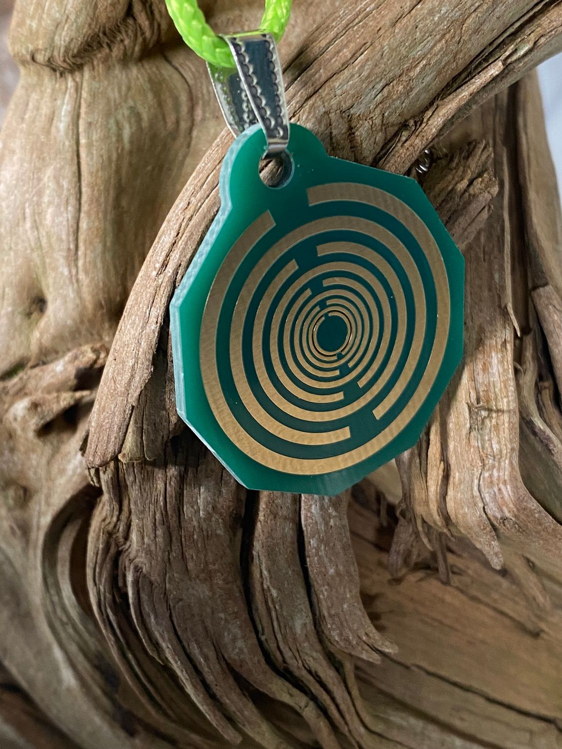 Anhänger Mini Serie eckig – Lakhovsky MWOn Symbol Design – Bifilar / Fermat – Produktansicht 1
