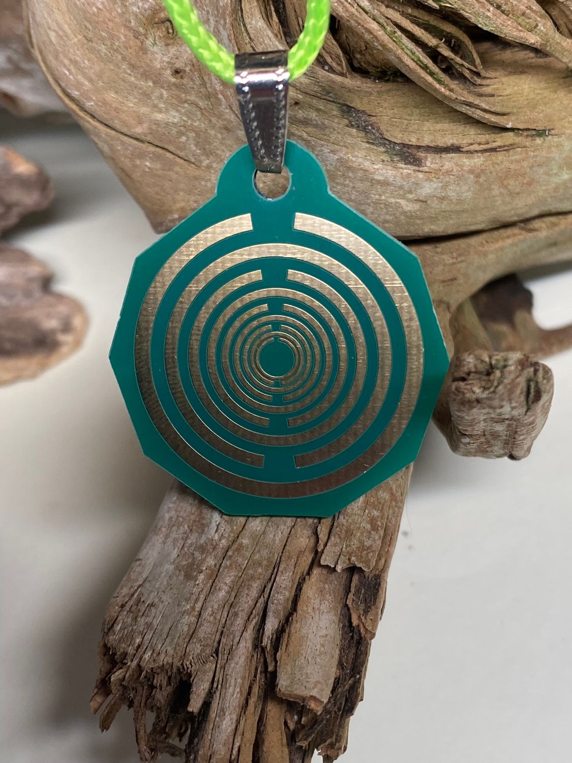 Anhänger Mini Serie eckig – Lakhovsky MWOn Symbol Design – Bifilar / Fermat – Produktansicht 1