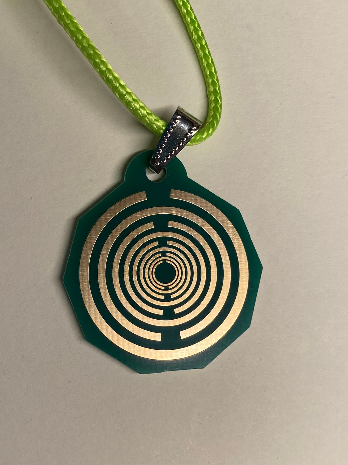 Anhänger Mini Serie eckig – Lakhovsky MWOn Symbol Design – Bifilar / Fermat – Produktansicht 1