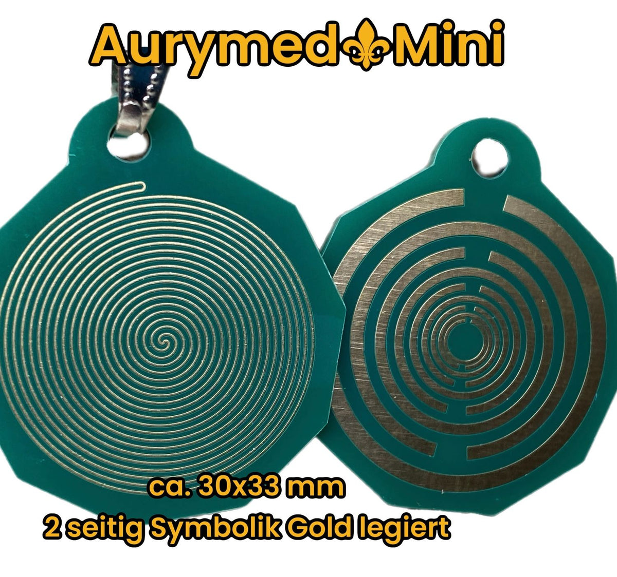 Anhänger Mini Serie eckig – Lakhovsky MWOn Symbol Design – Bifilar / Fermat – Produktansicht 1