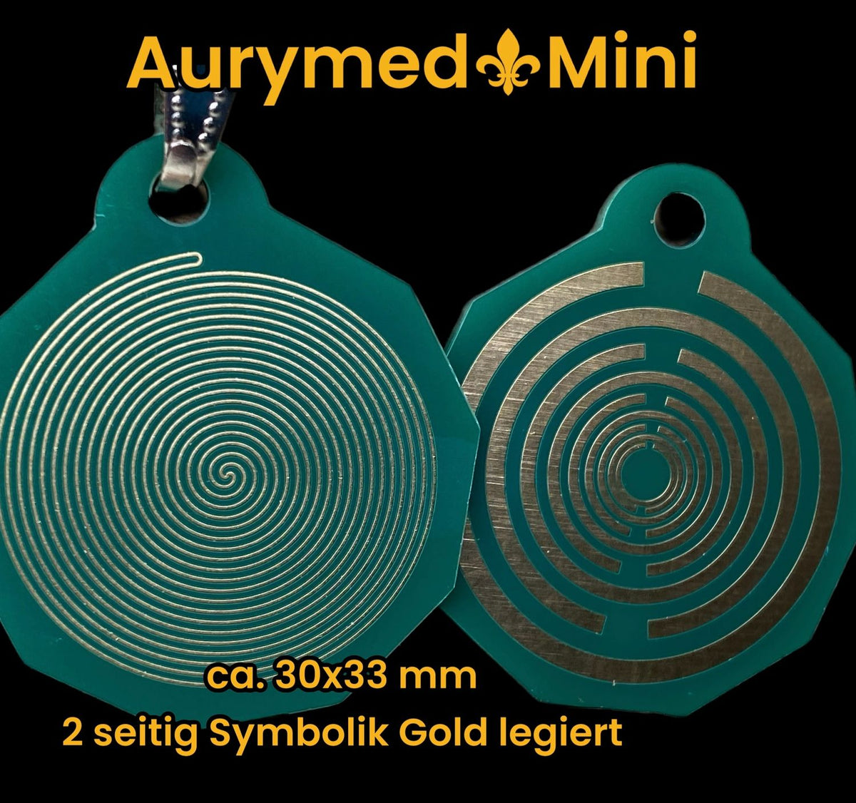 Anhänger Mini Serie eckig – Lakhovsky MWOn Symbol Design – Bifilar / Fermat – Produktansicht 1