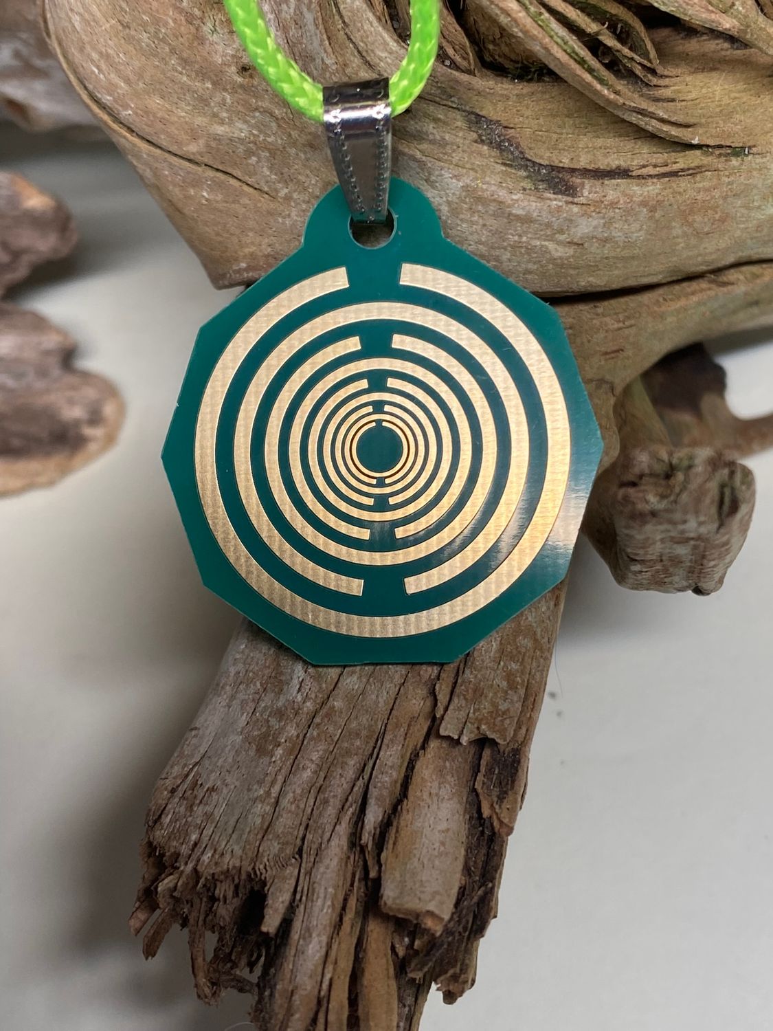 Anhänger Mini Serie eckig – Lakhovsky MWOn Symbol Design – Bifilar / Fermat – Produktansicht 1