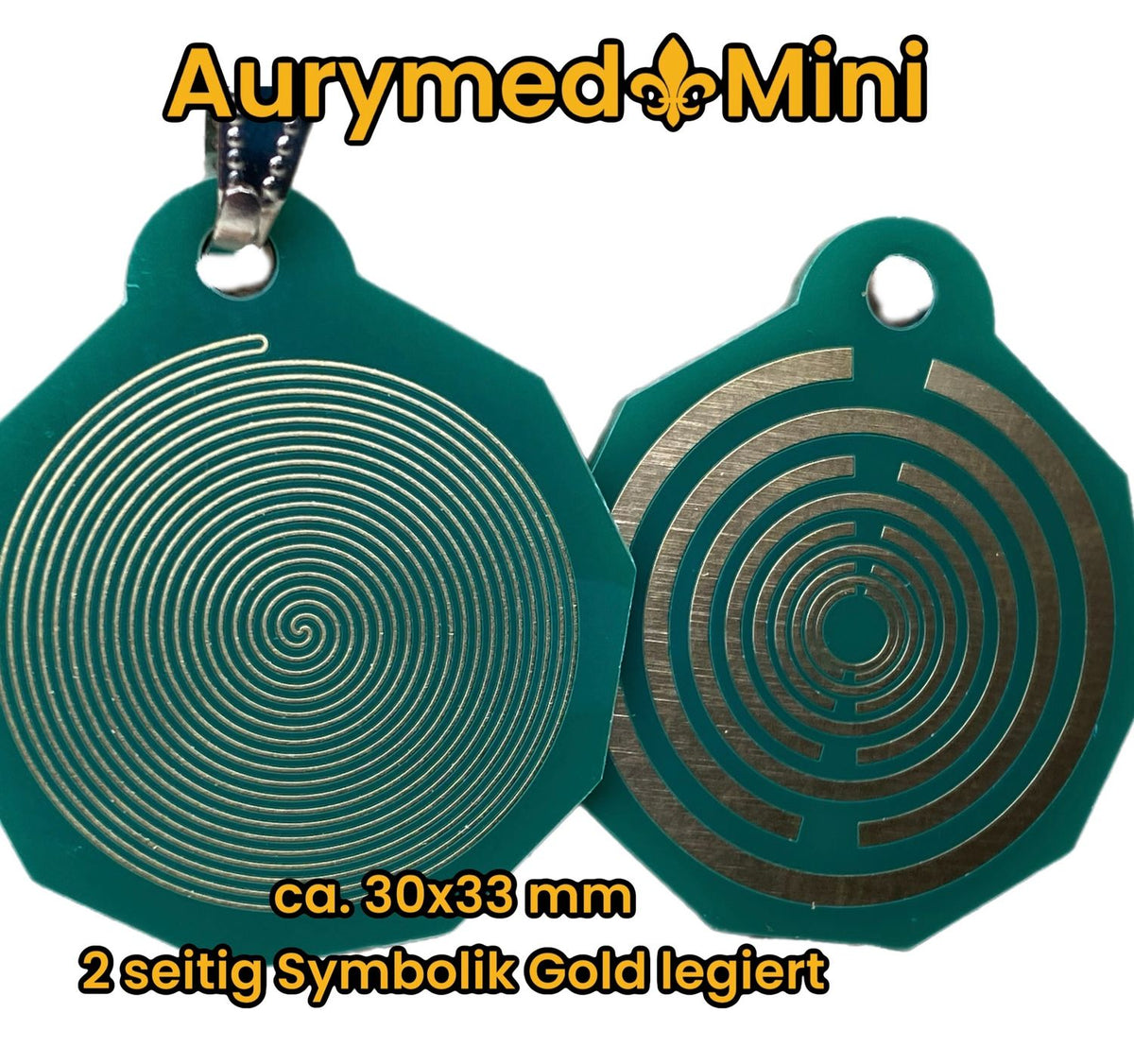 Anhänger Mini Serie eckig – Lakhovsky MWOn Symbol Design – Bifilar / Fermat – Produktansicht 1