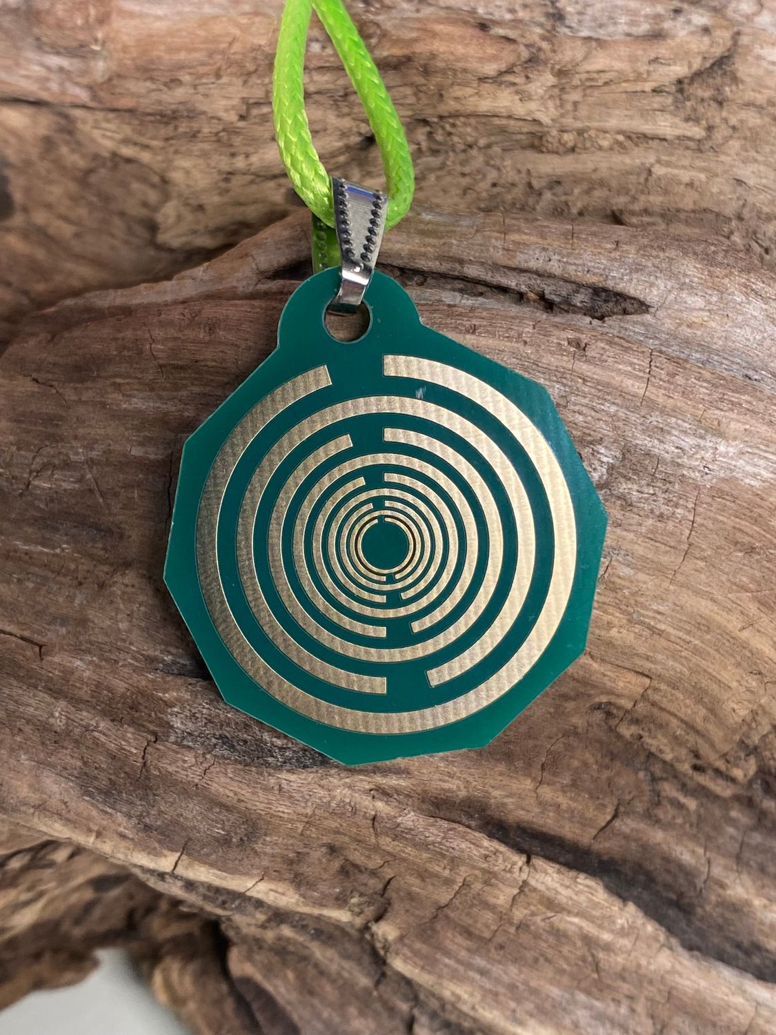 Anhänger Mini Serie eckig – Lakhovsky MWOn Symbol Design – Bifilar / Fermat – Produktansicht 1