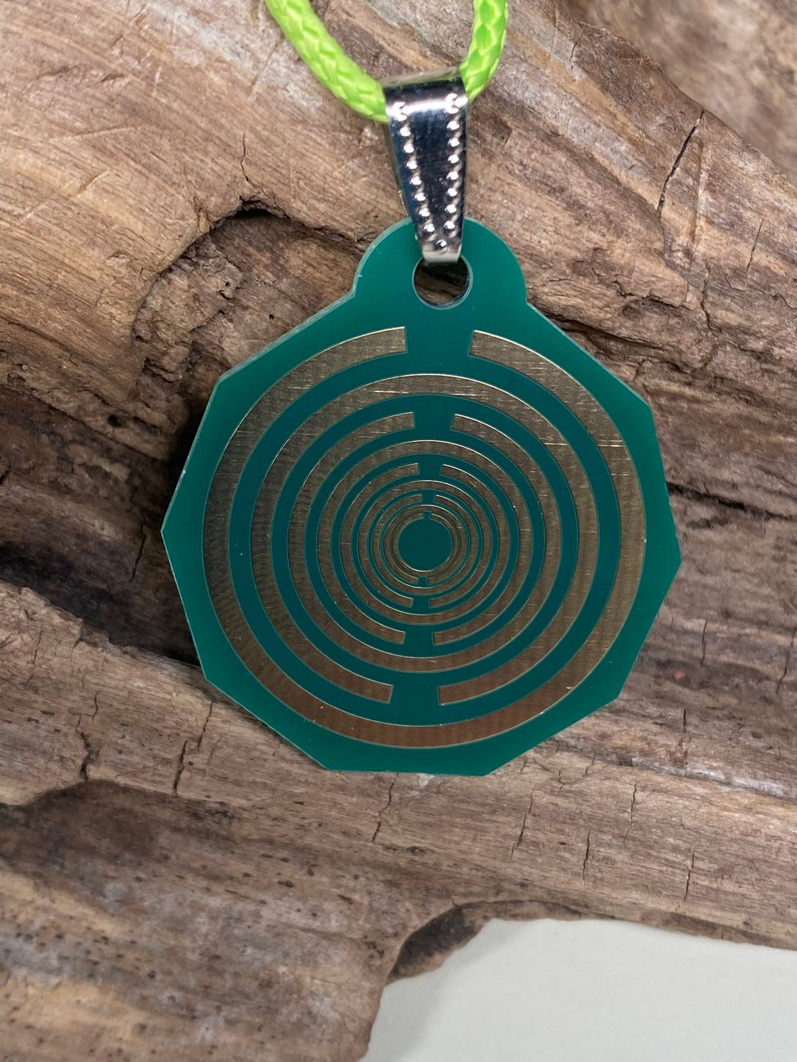 Anhänger Mini Serie eckig – Lakhovsky MWOn Symbol Design – Dodecagram (12 – er Stern) – Produktansicht 1