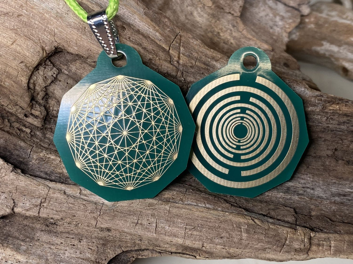 Anhänger Mini Serie eckig – Lakhovsky MWOn Symbol Design – Dodecagram (12 – er Stern) – Produktansicht 1
