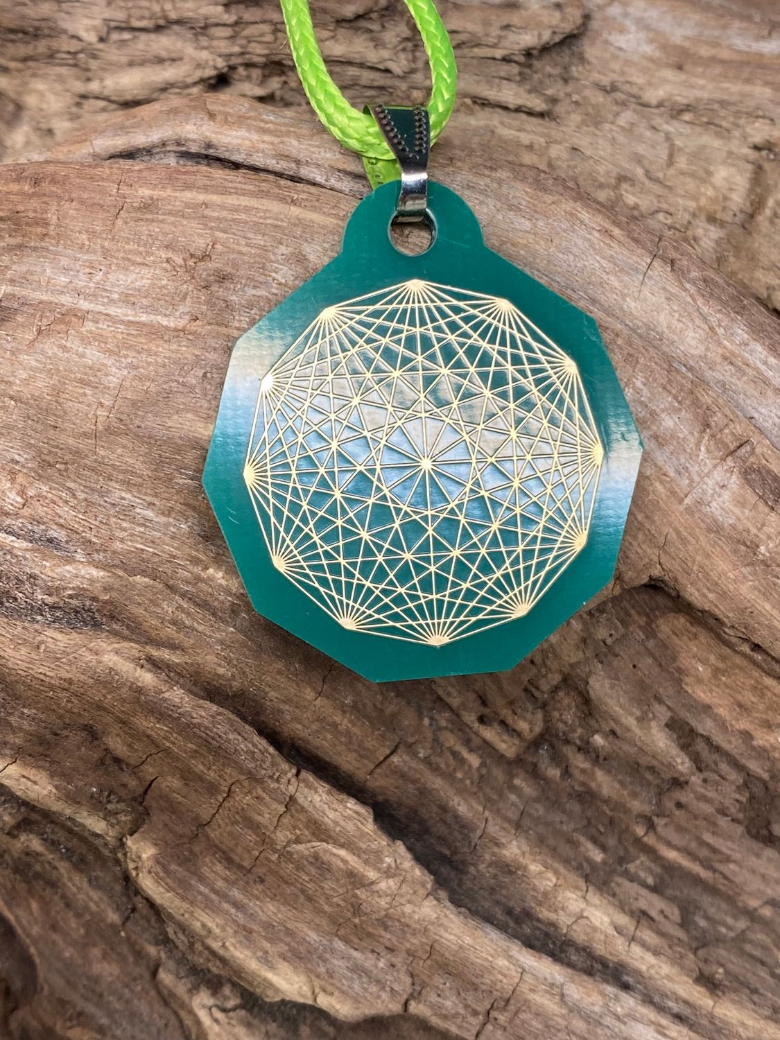 Anhänger Mini Serie eckig – Lakhovsky MWOn Symbol Design – Dodecagram (12 – er Stern) – Produktansicht 1