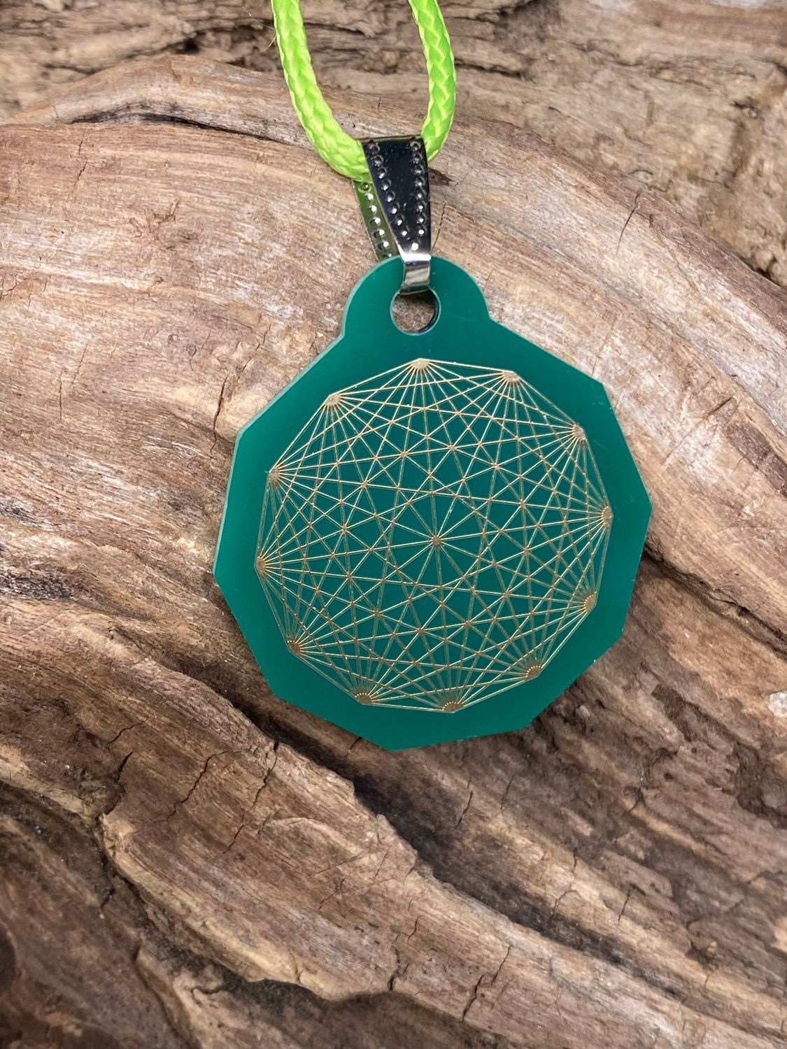 Anhänger Mini Serie eckig – Lakhovsky MWOn Symbol Design – Dodecagram (12 – er Stern) – Produktansicht 1