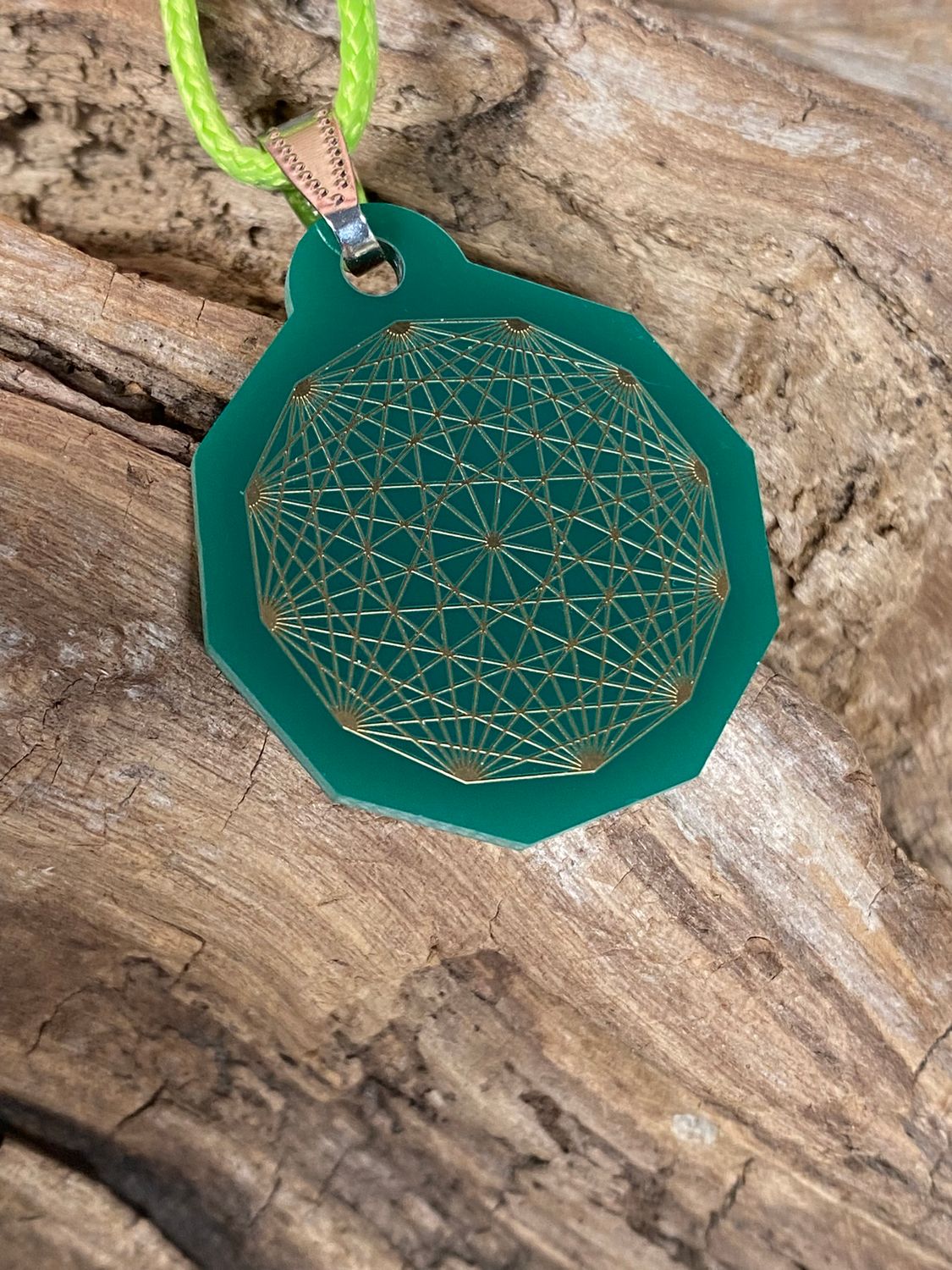 Anhänger Mini Serie eckig – Lakhovsky MWOn Symbol Design – Dodecagram (12 – er Stern) – Produktansicht 1