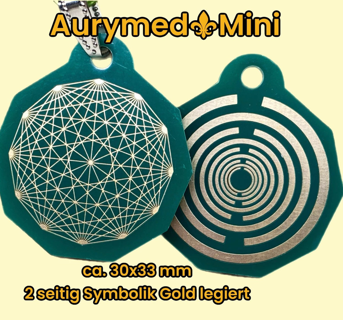 Anhänger Mini Serie eckig – Lakhovsky MWOn Symbol Design – Dodecagram (12 – er Stern) – Produktansicht 1