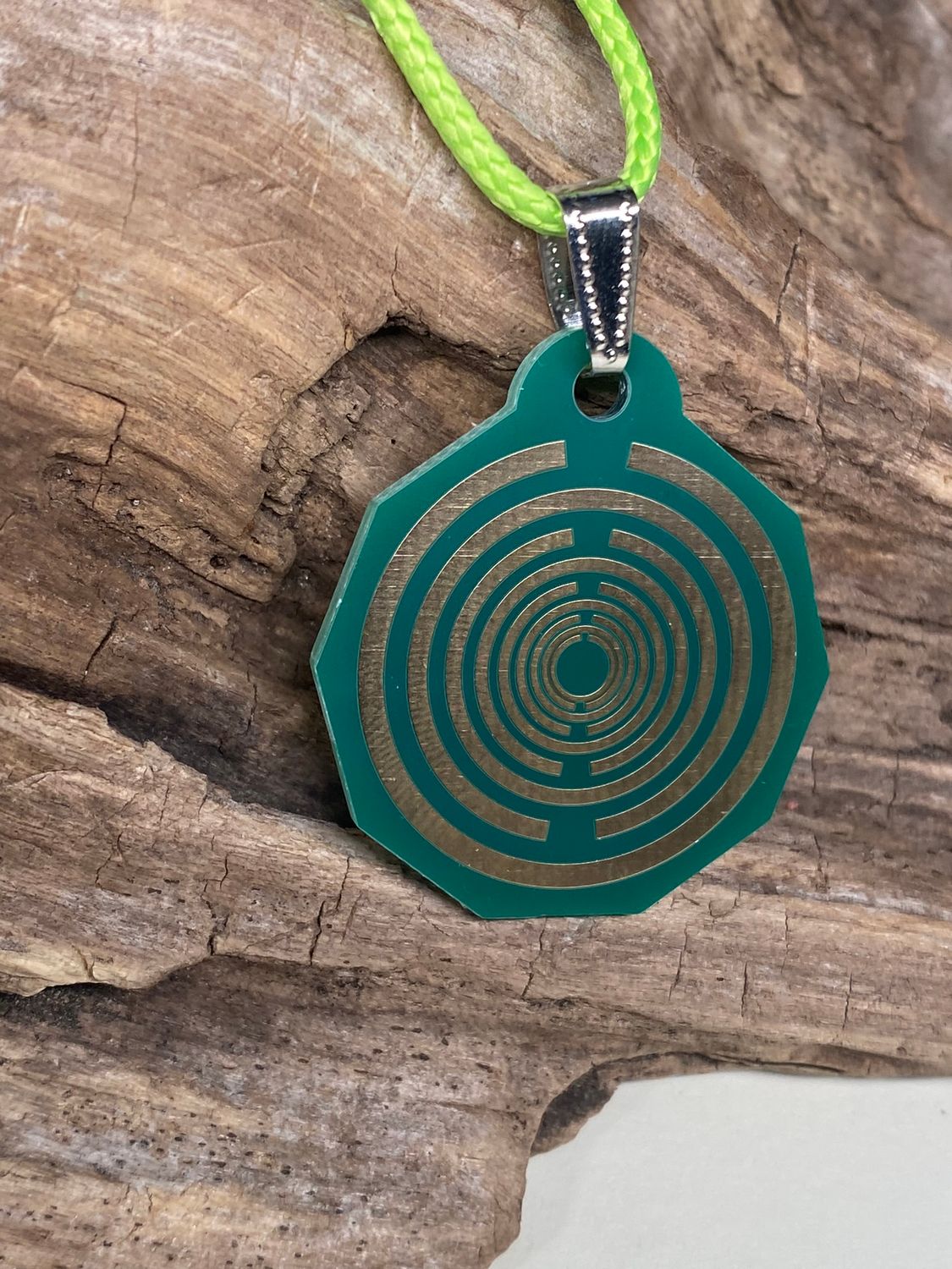Anhänger Mini Serie eckig – Lakhovsky MWOn Symbol Design – Dodecagram (12 – er Stern) – Produktansicht 1