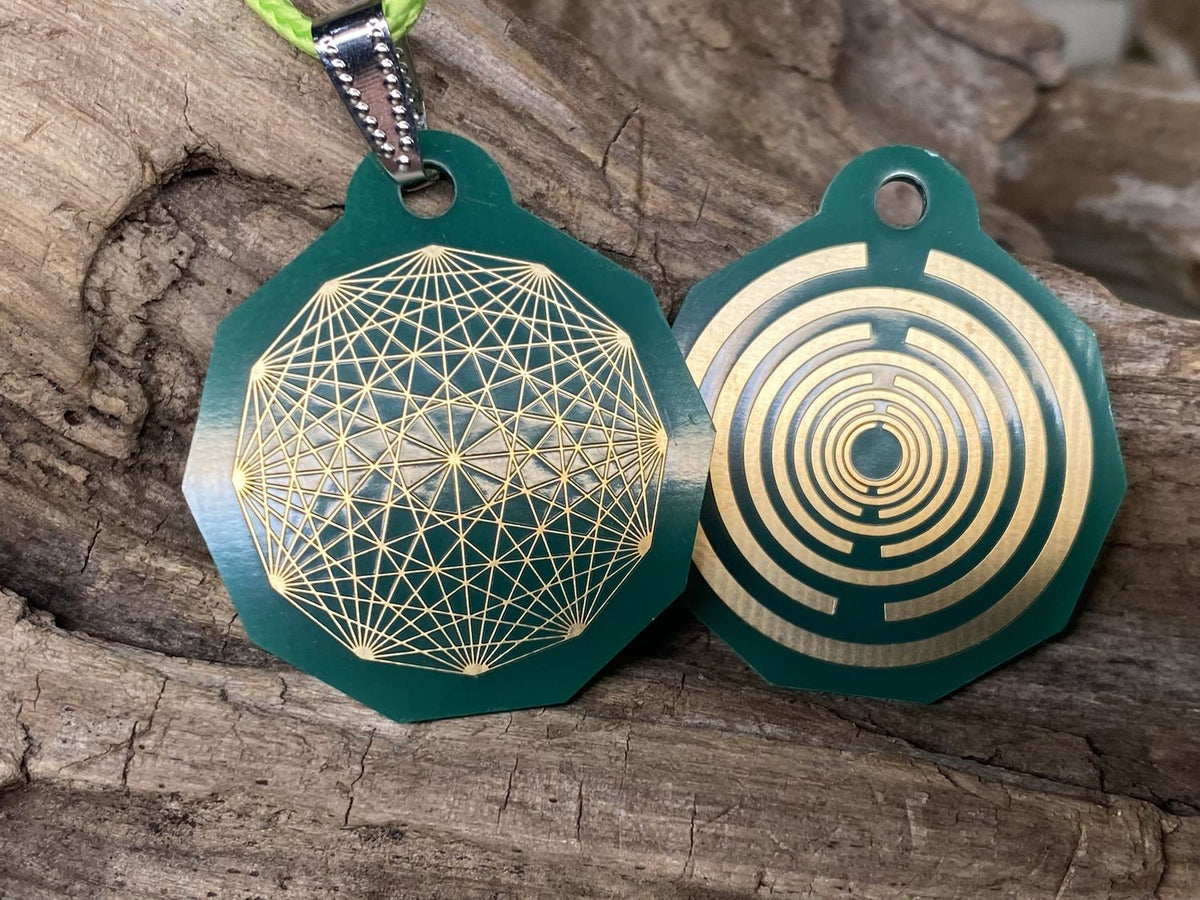 Anhänger Mini Serie eckig – Lakhovsky MWOn Symbol Design – Dodecagram (12 – er Stern) – Produktansicht 1