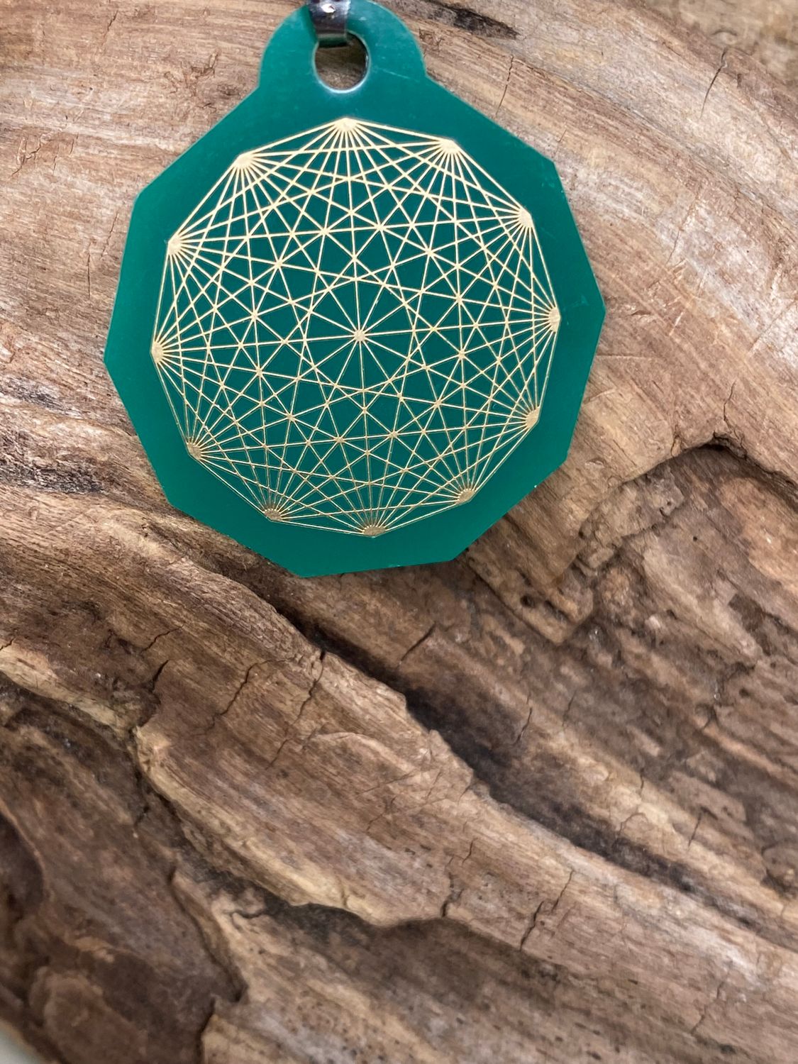 Anhänger Mini Serie eckig – Lakhovsky MWOn Symbol Design – Dodecagram (12 – er Stern) – Produktansicht 1