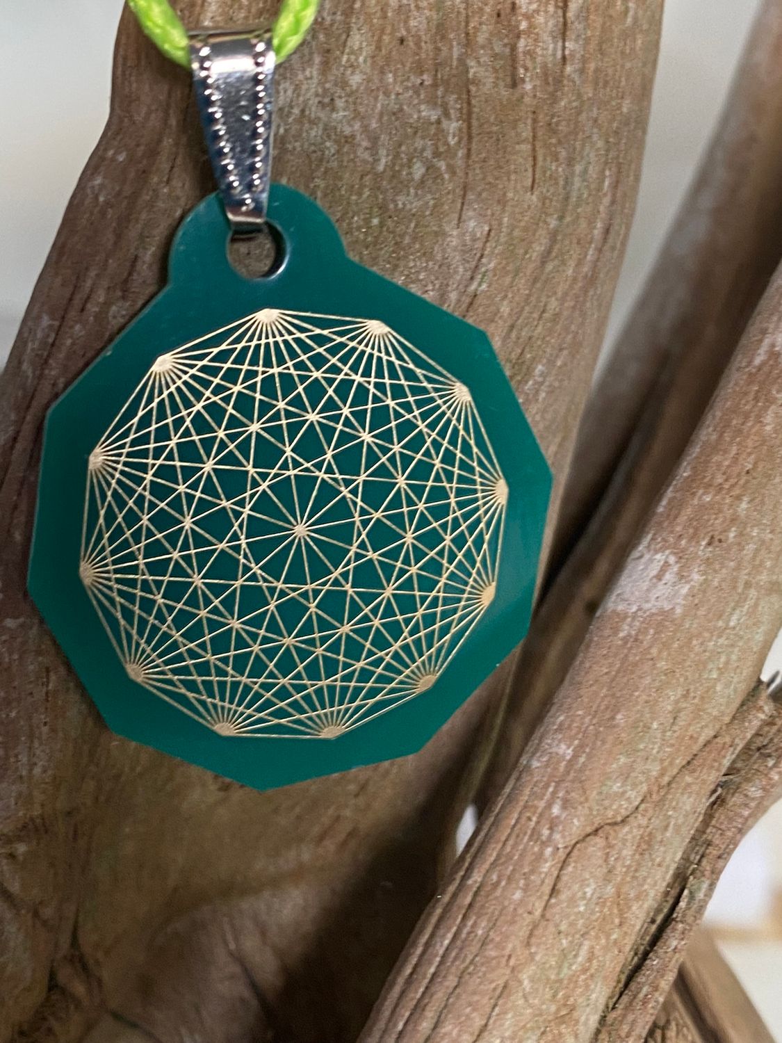 Anhänger Mini Serie eckig – Lakhovsky MWOn Symbol Design – Dodecagram (12 – er Stern) – Produktansicht 1