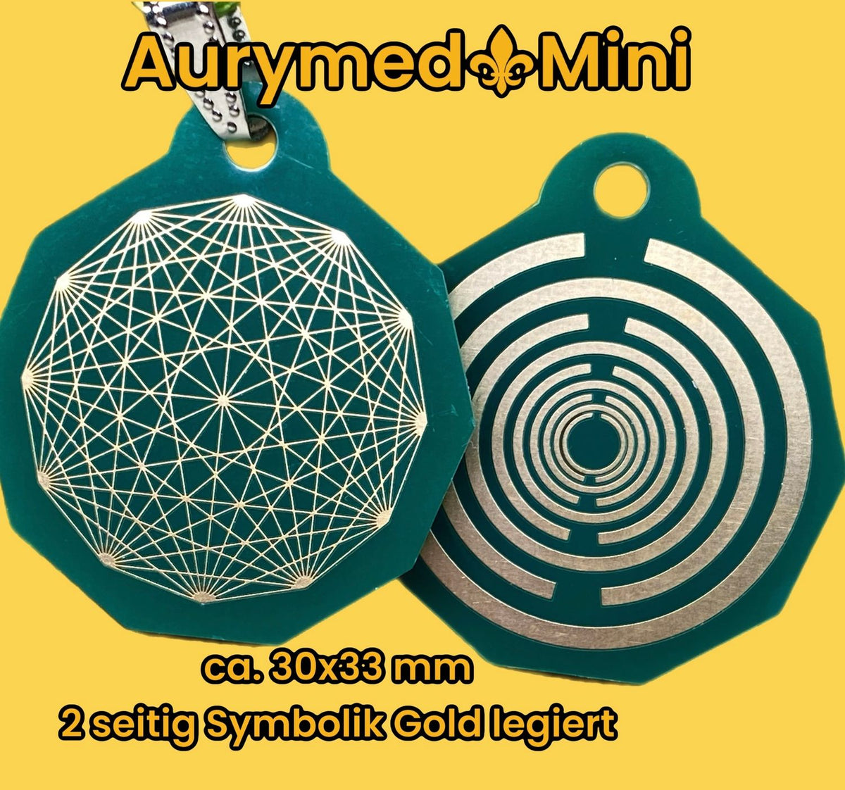 Anhänger Mini Serie eckig – Lakhovsky MWOn Symbol Design – Dodecagram (12 – er Stern) – Produktansicht 1