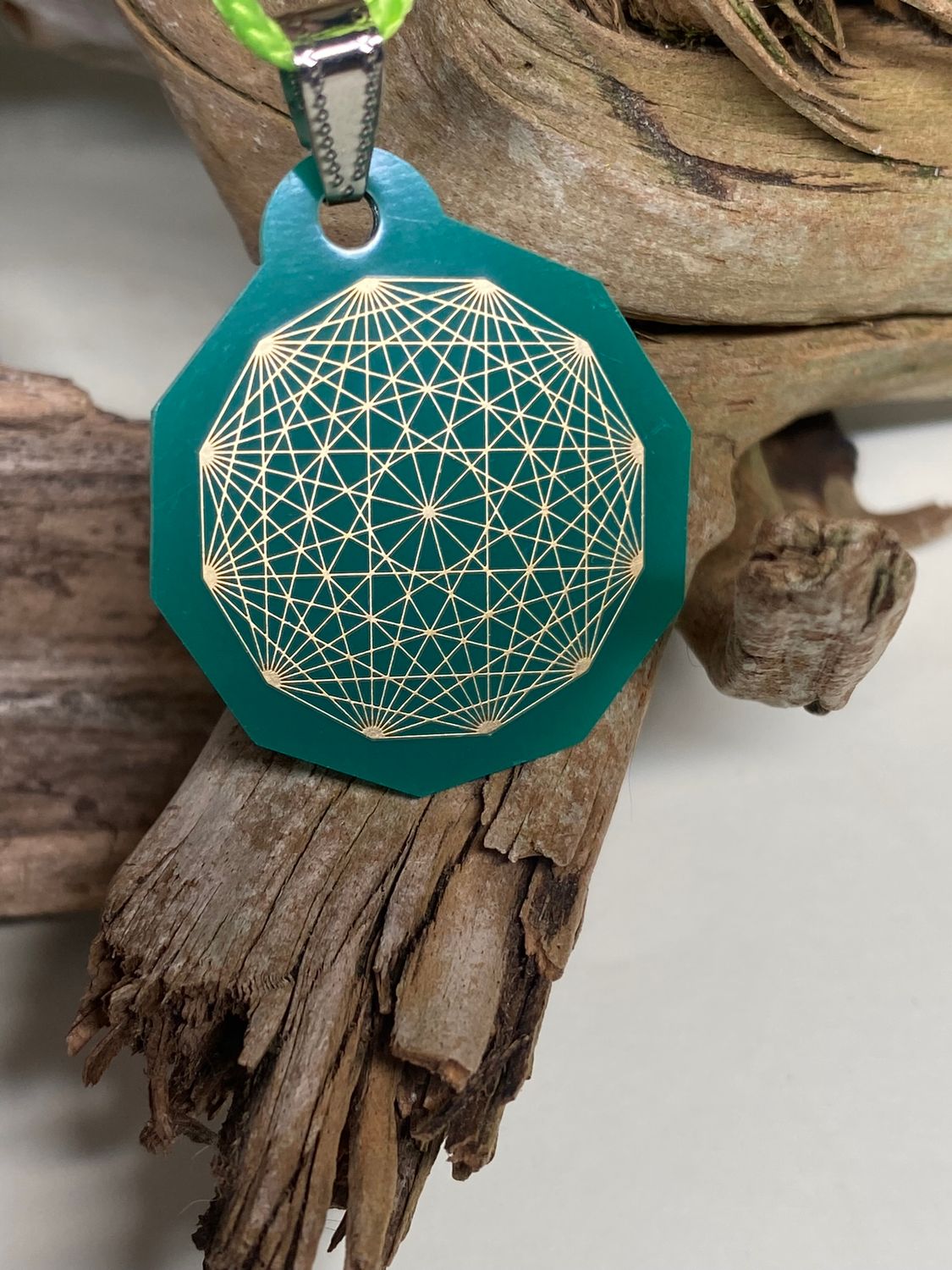 Anhänger Mini Serie eckig – Lakhovsky MWOn Symbol Design – Dodecagram (12 – er Stern) – Produktansicht 1