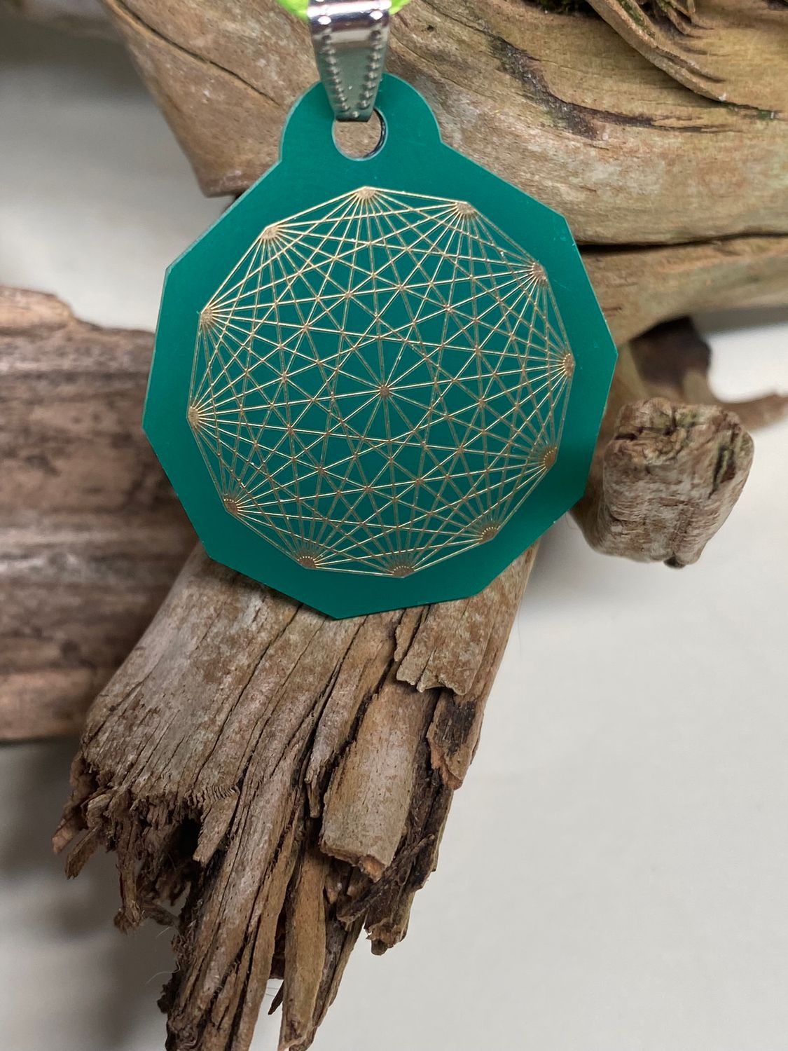Anhänger Mini Serie eckig – Lakhovsky MWOn Symbol Design – Dodecagram (12 – er Stern) – Produktansicht 1