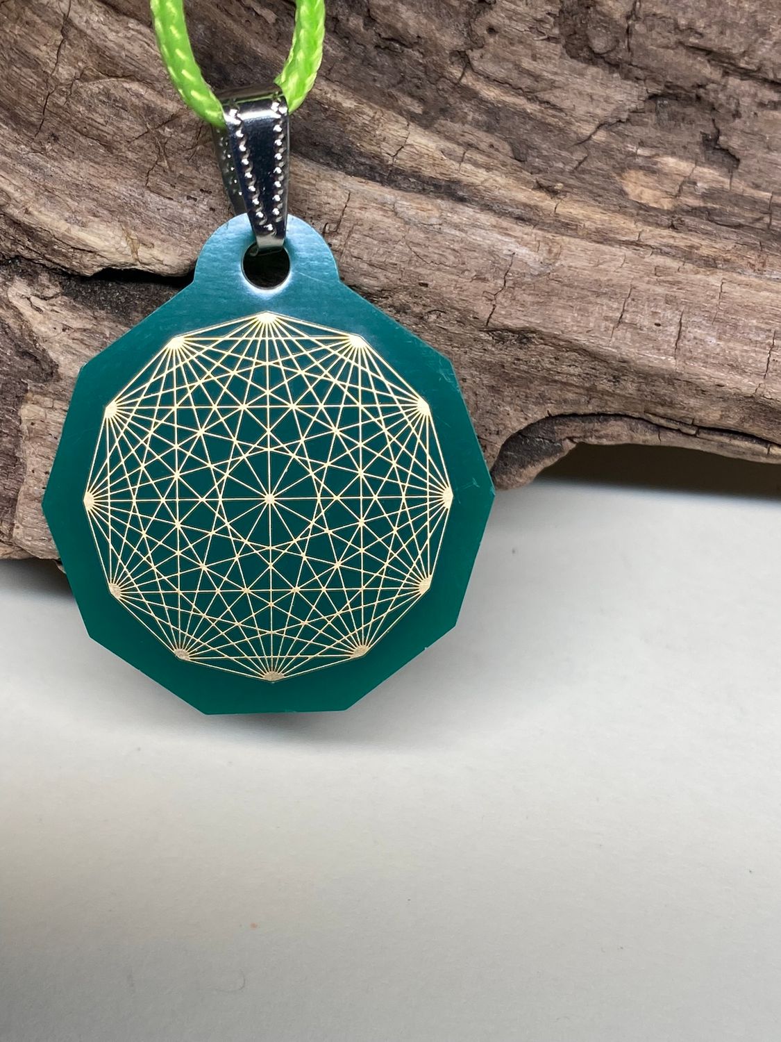 Anhänger Mini Serie eckig – Lakhovsky MWOn Symbol Design – Dodecagram (12 – er Stern) – Produktansicht 1