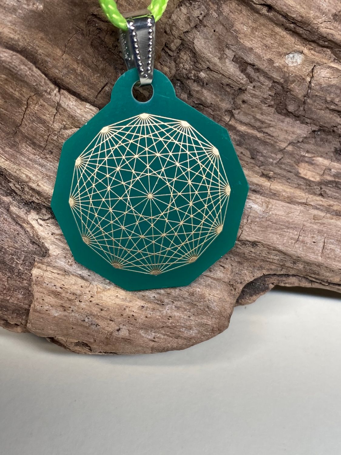 Anhänger Mini Serie eckig – Lakhovsky MWOn Symbol Design – Dodecagram (12 – er Stern) – Produktansicht 1