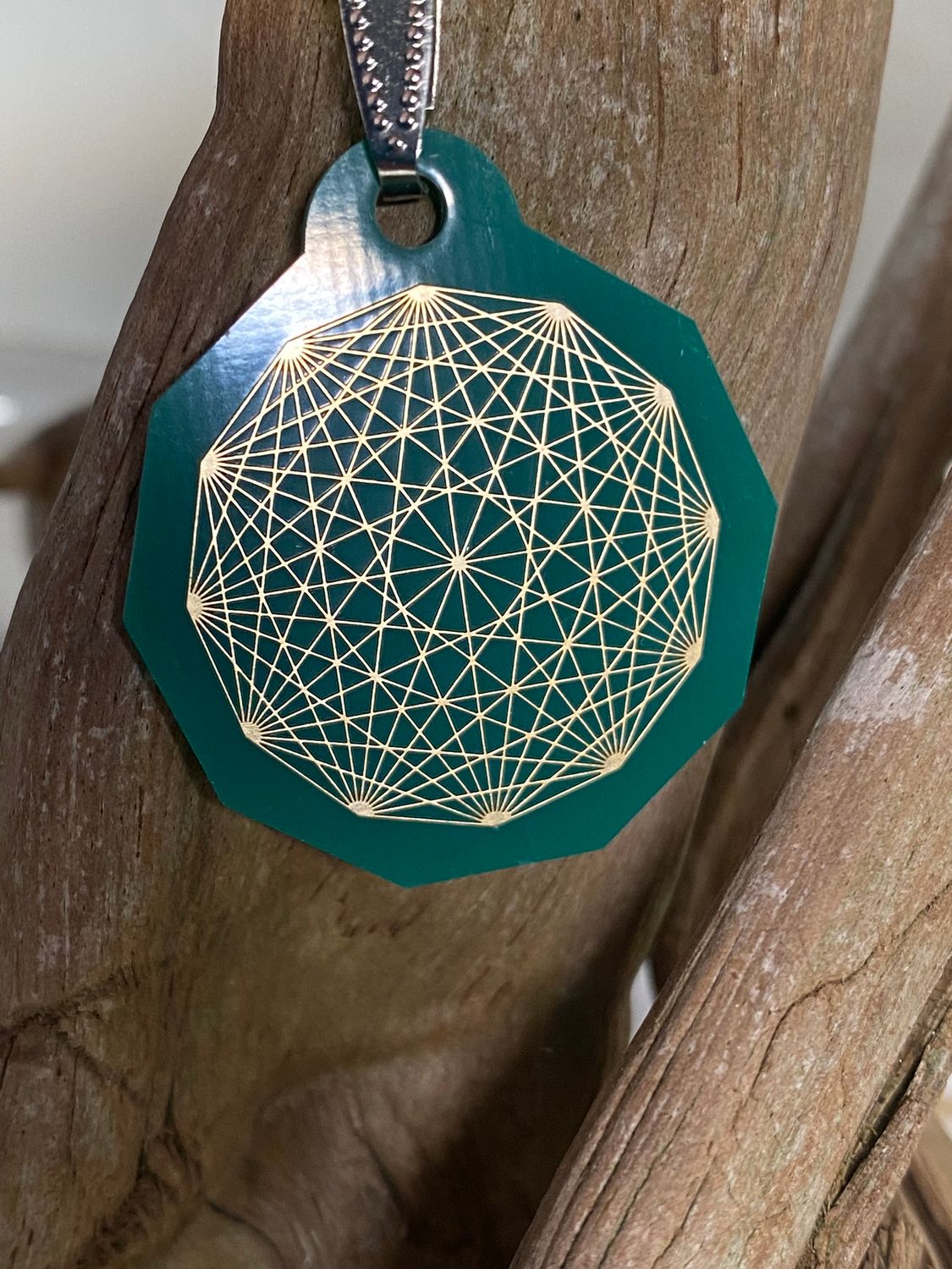 Anhänger Mini Serie eckig – Lakhovsky MWOn Symbol Design – Dodecagram (12 – er Stern) – Produktansicht 1