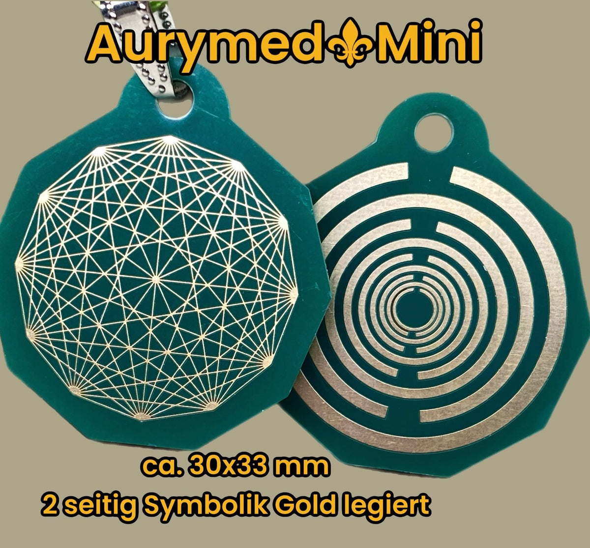 Anhänger Mini Serie eckig – Lakhovsky MWOn Symbol Design – Dodecagram (12 – er Stern) – Produktansicht 1