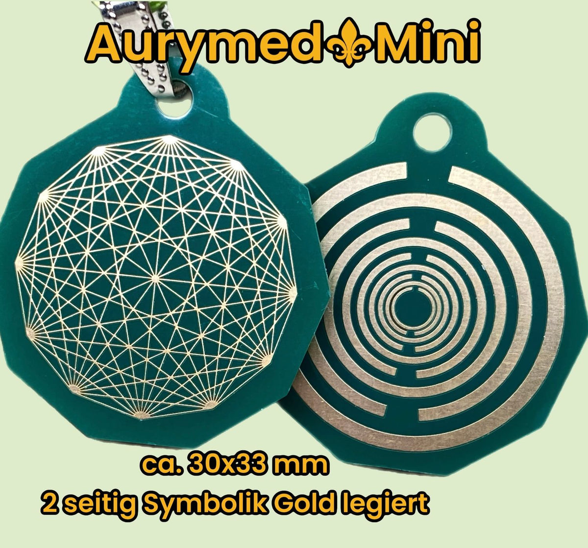 Anhänger Mini Serie eckig – Lakhovsky MWOn Symbol Design – Dodecagram (12 – er Stern) – Produktansicht 1