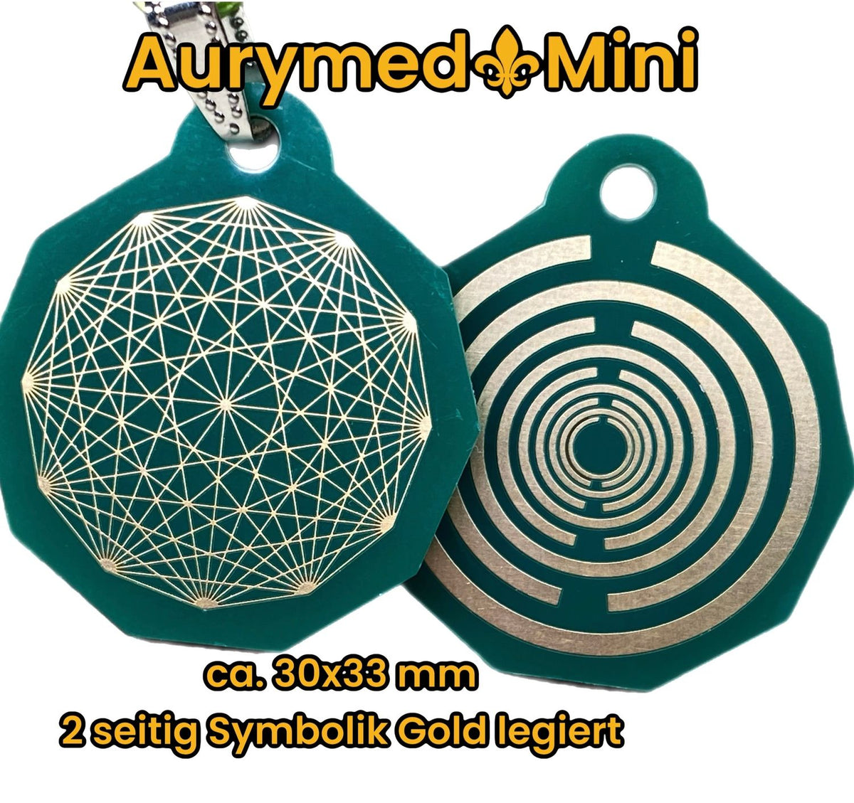 Anhänger Mini Serie eckig – Lakhovsky MWOn Symbol Design – Dodecagram (12 – er Stern) – Produktansicht 1