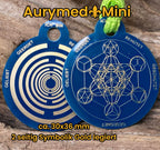 Anhänger Mini Serie rund – Lakhovsky MWOn Symbol Design – Metatron und "Ich bin" Mantren – Produktansicht 1
