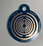 Anhänger Mini Serie rund – Lakhovsky MWOn Symbol Design – Metatron und "Ich bin" Mantren – Produktansicht 1