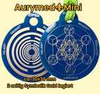 Anhänger Mini Serie rund – Lakhovsky MWOn Symbol Design – Metatron und "Ich bin" Mantren – Produktansicht 1