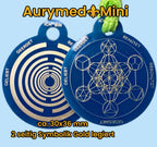 Anhänger Mini Serie rund – Lakhovsky MWOn Symbol Design – Metatron und "Ich bin" Mantren – Produktansicht 1